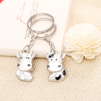 Dress cute cartoon lovers Keychain Key Ring Key Pendant cow general small gifts for men and women