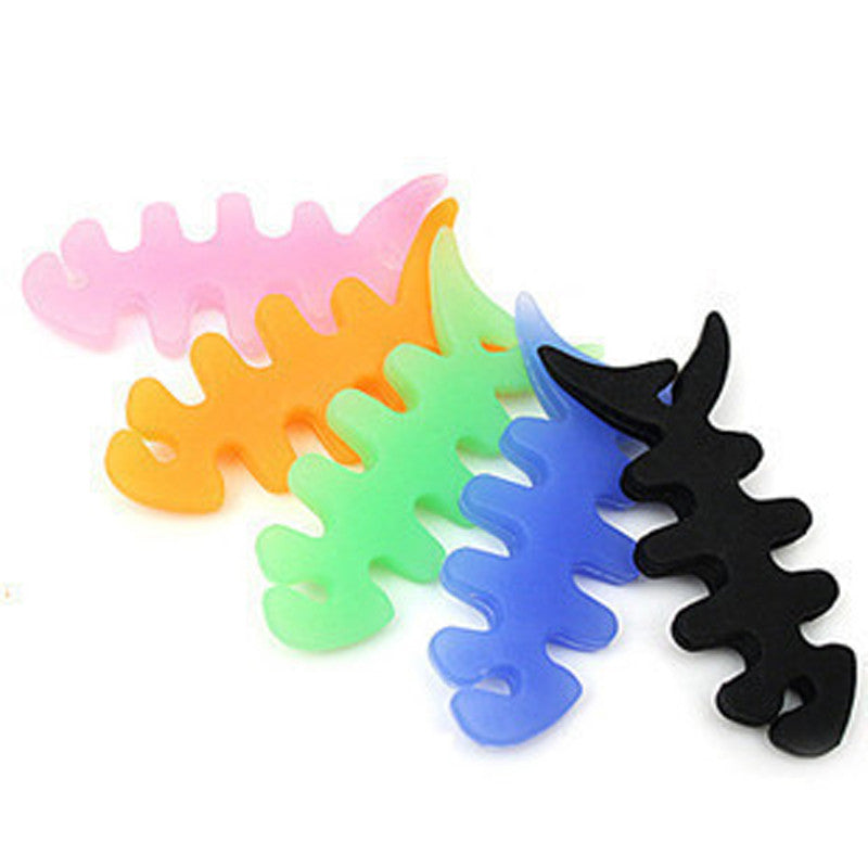 FD031 1 pcs Silicone Earphone Cord Cable Winder Reel Winder Fishbone Headphone Wire Holder Wire Storage For Iphone Ipad