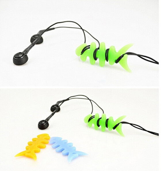 New 2015 Earphone Cable Winder Organizer Holder For MP3 Phone Tablet Mouse Computer Headphone Fish Bone Cable Cord Crazy $0.02 !
